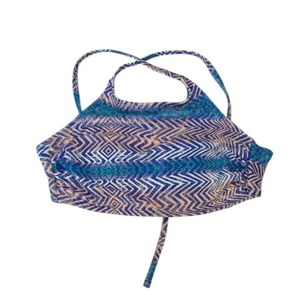 Hot Water blue halter bikini swim top size small